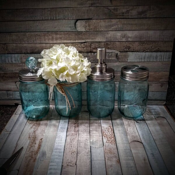 Turquoise Mason Jar Etsy