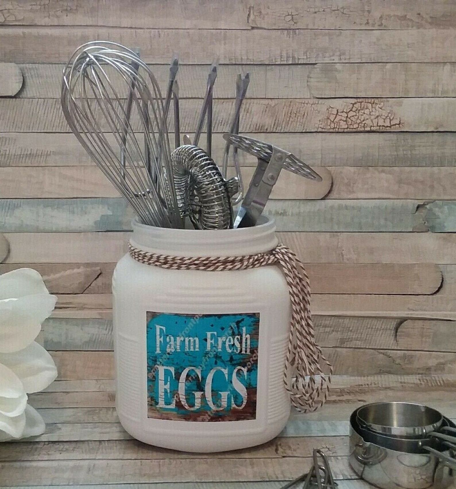 Country Kitchen Utensil Holder Home Decor Farmhouse Decor Etsy