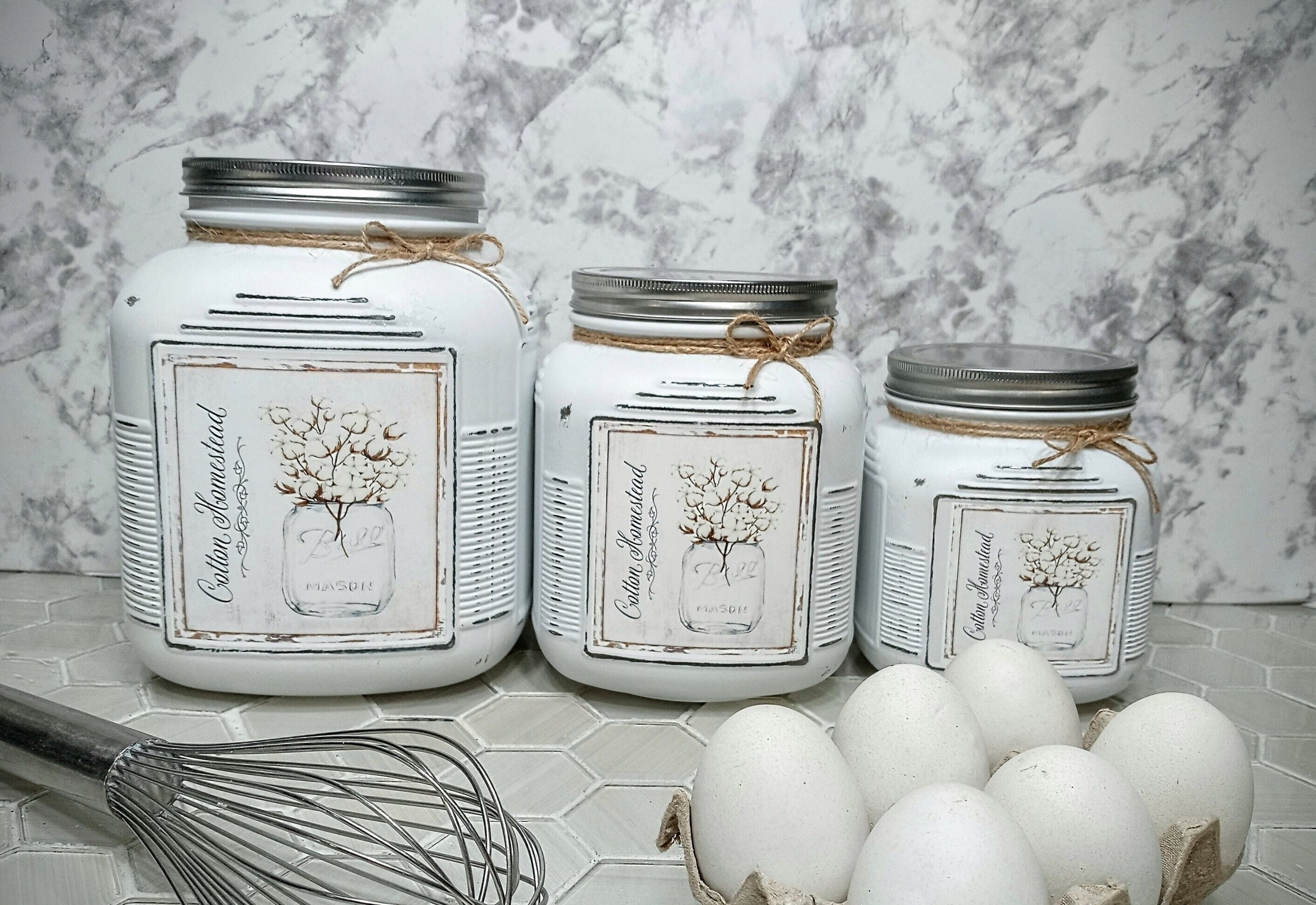 Barnyard Designs Canister Sets for Kitchen Counter Vintage Kitchen  Canisters, Country Rustic Farmhouse Decor for the Kitchen, Coffee Tea Sugar  Flour Farmhouse Kitchen Decor, Metal, Mint, Set of 4 