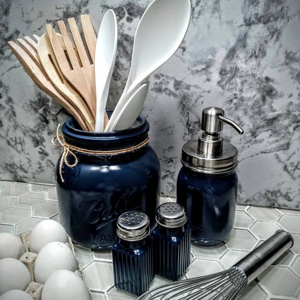 Navy Blue Kitchen Decor Etsy