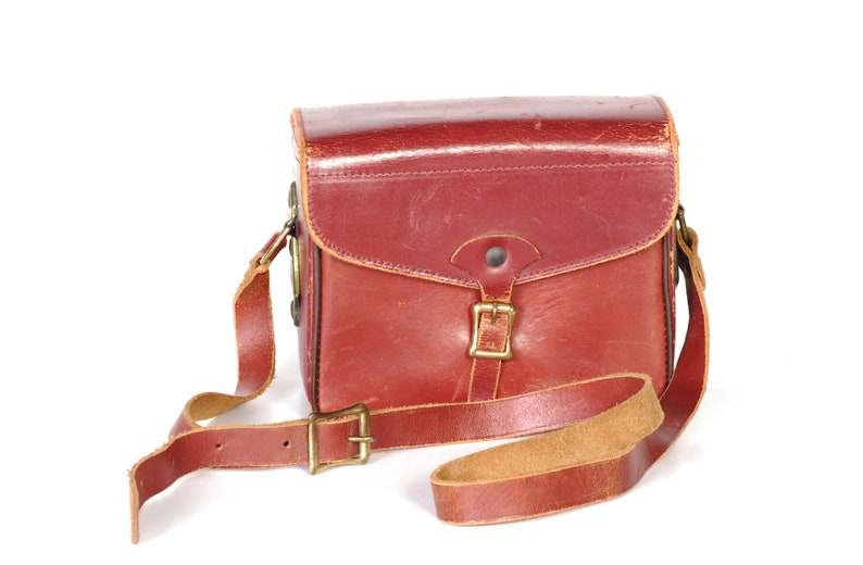 vintage leather camera case