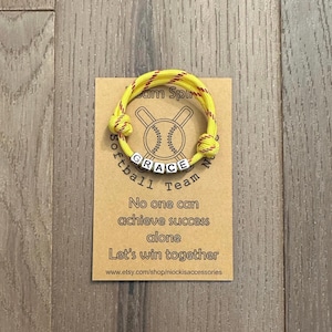 Personalized Softball Bracelet, Sports Team Gift For Kids,  End of Year Gifts For Girls