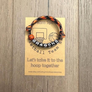 Custom Basketball Team Bracelet For Boys, Sports Gift For Kids, End of Year Gifts For Girls