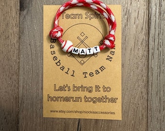 Personalized Baseball Bracelet, Sports Team Gift For Kids, Baseball Gift for Boys, Baseball Dad Gift