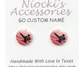 Personalized Martial Arts Earrings: Custom Karate Taekwondo Jewelry