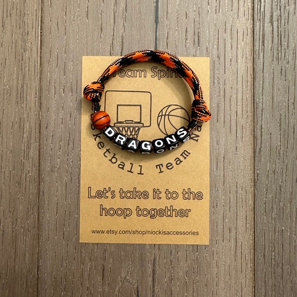 Custom Basketball Team Bracelet For Boys, Sports Gift For Kids, Basketball Gift For Girls, End of Year Gifts