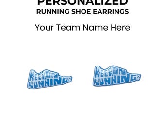 Personalized Running Shoe Stud, Cross Country Jewelry, Track Team Gift, Marathon Runner Earrings