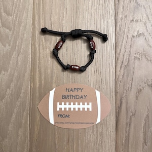 Custom Football Charm Bracelet, Birthday Gift for kids,  Party Favors For Boys