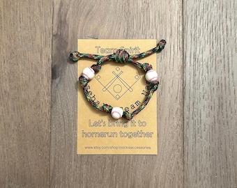 Personalize Baseball Charm Bracelet, Sports Team Gift For Boys, Party Favors For Kids