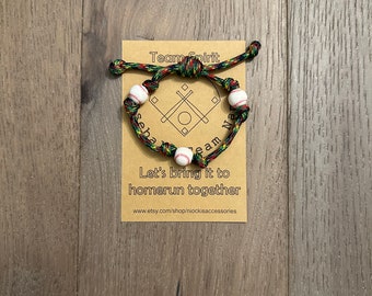 Personalize Baseball Charm Bracelet, Sports Team Gift For Boys, Baseball Gift For Kids