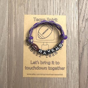Personalized Football Bracelet, Sports Team Gift For Boys, End of Year Gifts For Kids, NFL Gift, Superbowl Party Favor