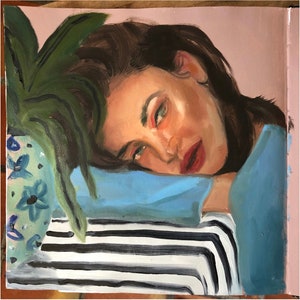 Harmony in Blue, Oil on Primed Paper