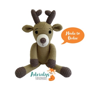 Crochet Deer, Deer Stuffed Animal, Deer Amigurumi, Woodland Stuffed Animals, Handmade Deer, Crochet Toy - Made to Order