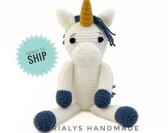 Crochet Boy Unicorn- Unicorn Amigurumi, Crochet Animals, Crochet Toy, Unicorn Toy, Stuffed Animals, Unicorn Plush- Ready to Ship