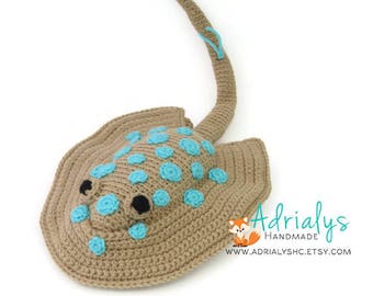 Crochet Stingray- Crochet Animals- Stingray Plush- Crochet Toy- Stuffed Stingray- Handmade Stingray- Crochet Toy- Made to Order