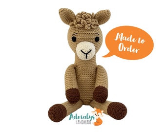 Crochet Alpaca- Alpaca Amigurumi, Crochet Llama, Crochet Toy, Llama Toy, Stuffed Animals, Alpaca Plush, Farm Animals- Made to Order