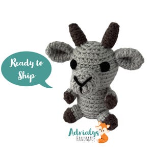 Crochet Goat- Goat Amigurumi, Crochet Animals, Crochet Toy, Goat Toy, Stuffed Animals, Goat Plush, Farm Animals- READY TO SHIP