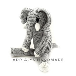 Crochet Elephant Crochet Animals Crochet Toy Elephant Nursery Decor Elephant Baby Shower Safari Animals Made to Order image 2