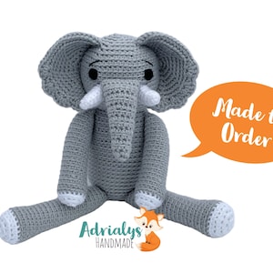 Crochet Elephant Crochet Animals Crochet Toy Elephant Nursery Decor Elephant Baby Shower Safari Animals Made to Order image 1