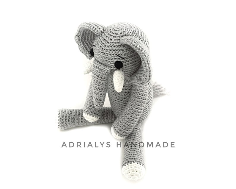 Crochet Elephant Crochet Animals Crochet Toy Elephant Nursery Decor Elephant Baby Shower Safari Animals Made to Order image 5