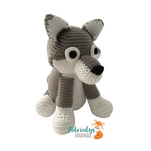 Crochet Wolf Stuffed Wolf Wolf Plush Woodland Animals-Forest Animals-Amigurumi Wolf Handmade Wolf Crochet Toy Made to Order image 2