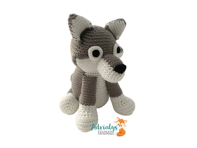 Crochet Wolf Stuffed Wolf Wolf Plush Woodland Animals-Forest Animals-Amigurumi Wolf Handmade Wolf Crochet Toy Made to Order image 2