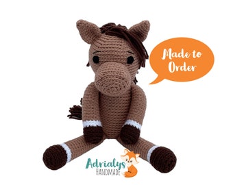 Crochet Horse- Horse Amigurumi, Crochet Animals, Crochet Toy, Horse Toy, Stuffed Animals, Horse Plush, Farm Animals- Made to Order