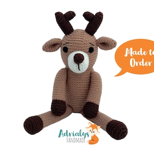 Crochet Deer, Deer Stuffed Animal, Deer Plush, Deer Amigurumi, Woodland Stuffed Animals, Handmade Deer, Crochet Toy - Made to Order