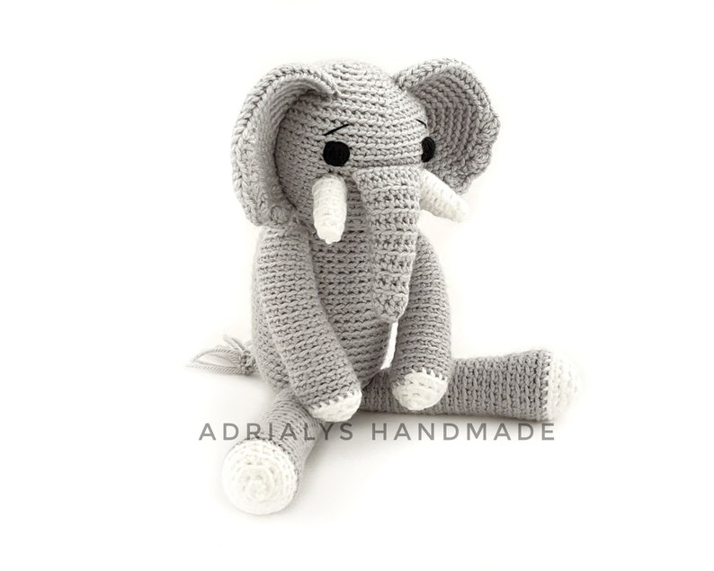 Crochet Elephant Crochet Animals Crochet Toy Elephant Nursery Decor Elephant Baby Shower Safari Animals Made to Order image 4