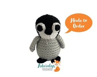 Crochet Penguin- Small Baby Penguin- Stuffed Penguin- Penguin Plush- Antarctica Animals- Crochet Toy- Toy Plush- Made to Order