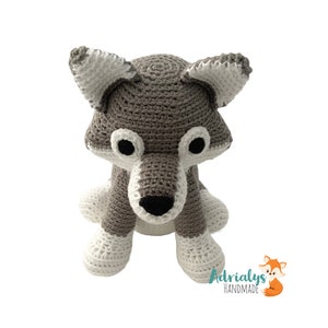 Crochet Wolf Stuffed Wolf Wolf Plush Woodland Animals-Forest Animals-Amigurumi Wolf Handmade Wolf Crochet Toy Made to Order image 4