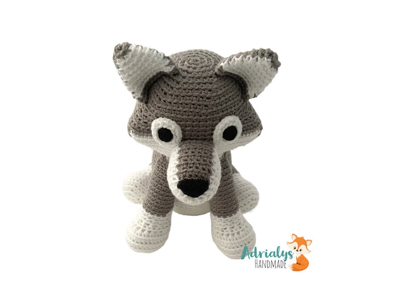 Crochet Wolf Stuffed Wolf Wolf Plush Woodland Animals-Forest Animals-Amigurumi Wolf Handmade Wolf Crochet Toy Made to Order image 4