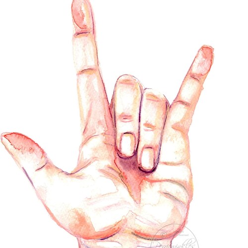 Sign Language ASL I Love You Zentangle Art Drawings Pen - Etsy