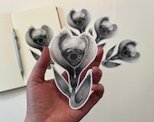 Weird Flower Plant Botanical Sticker Vinyl Waterproof Art Surreal