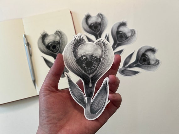 Weird Flower Plant Botanical Sticker Vinyl Waterproof Art Surreal