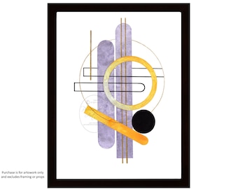 geométrico abstracto minimalista mediados de siglo moderno impresión pintura arte contemporáneo decoración del hogar masculino líneas simples de perriewinkles