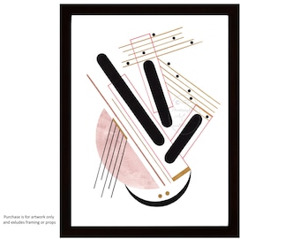 geométrico abstracto minimalista mediados de siglo moderno impresión pintura arte contemporáneo decoración del hogar masculino líneas simples de perriewinkles