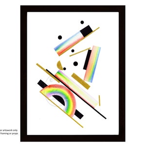 geometric rainbow arch abstract minimalist midcentury modern print painting art contemporary artwork home decor simple lines perriewinkles
