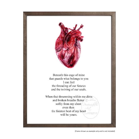 Original Poem Poetry Human Heart Anatomical Heart Dark Etsy