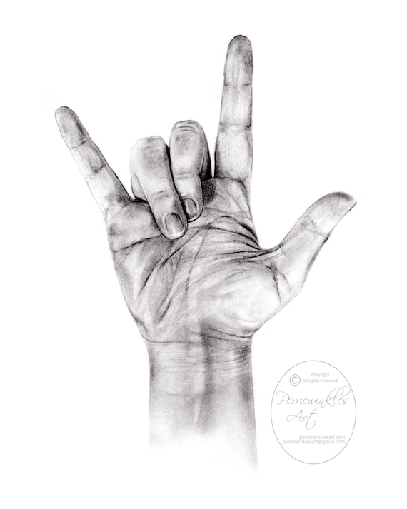 ILY Hand Arte en lenguaje de señas Impresión de bellas - Etsy España