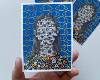 Art sticker, unique unusual art, Surreal art, Eye Sticker , human eye stickers, weird sticker, weird Portrait, weird Painting, Perriewinkles