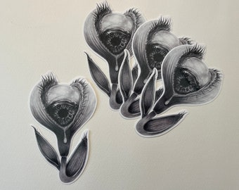 Weird Flower Plant Botanical Sticker Vinyl Waterproof Art Surreal