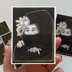 Art sticker, unique unusual art, Surreal art, creepy Sticker , hand stickers, weird sticker, weird Portrait, weird Painting, Perriewinkles