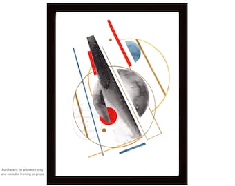 geométrico abstracto minimalista mediados de siglo moderno impresión pintura arte contemporáneo decoración del hogar masculino líneas simples de perriewinkles