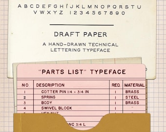 Parts List Draft Paper Font Bundle