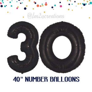 30th Birthday Balloons Thirty Birthday Black Number Balloons Birthday Decor 30th birthday for Him Dirty 30 1992 30th Party Decor image 1