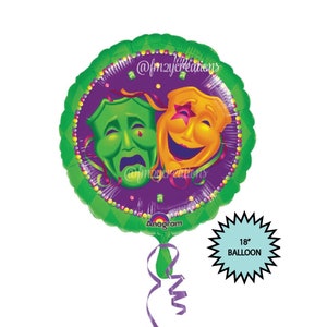 Mardi Gras Balloon | MASQUERADE COMEDY Mask Balloons | Birthday Party Balloons | Mardi Gras Party | Mardi Gras Decor | Bachelorette Party