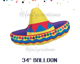 Sombrero balloon | Cinco de Mayo Party | Fiesta Sombrero Balloon | Cinco de Mayo Party Decorations | Taco Party Mexican Fiesta Party Decor