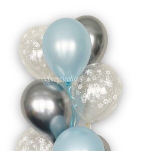 Winter ONEderland SNOWFLAKE and Blue Balloons Latex | Boy Winter ONEderland | Snowflake Birthday Balloons | Winter Wonderland Party Balloons