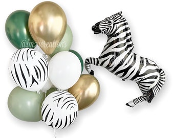 ZEBRA Party Safari Party | Zebra Animal Balloons | Animal Party | Animal Print Balloon | Jungle Party | Two Wild One Zebra Safari Party